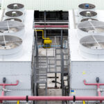 Cooling water tower on rooftop industry plant