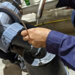 The photo is suitable to use for industrial background and safety content media.